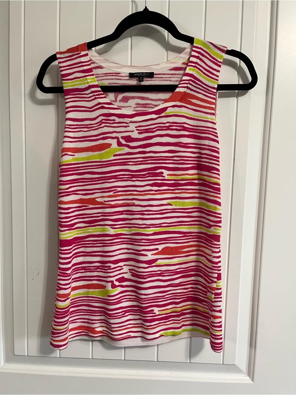 Lafayette 148 Tank Top Shirt Size Medium Petite Zebra 🦓 Summer Designer Luxury